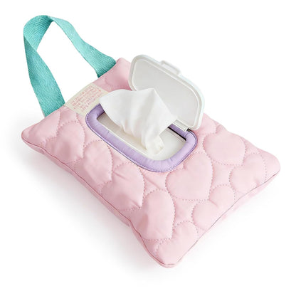 Reusable Baby Wipe Cover Fabric Quilted, Universal Size Travel-Friendly Baby Wipes Bag with Zipper Compatible with HUGGIES,WaterWipes,Pampers,Johnson and More Brands (Pink)