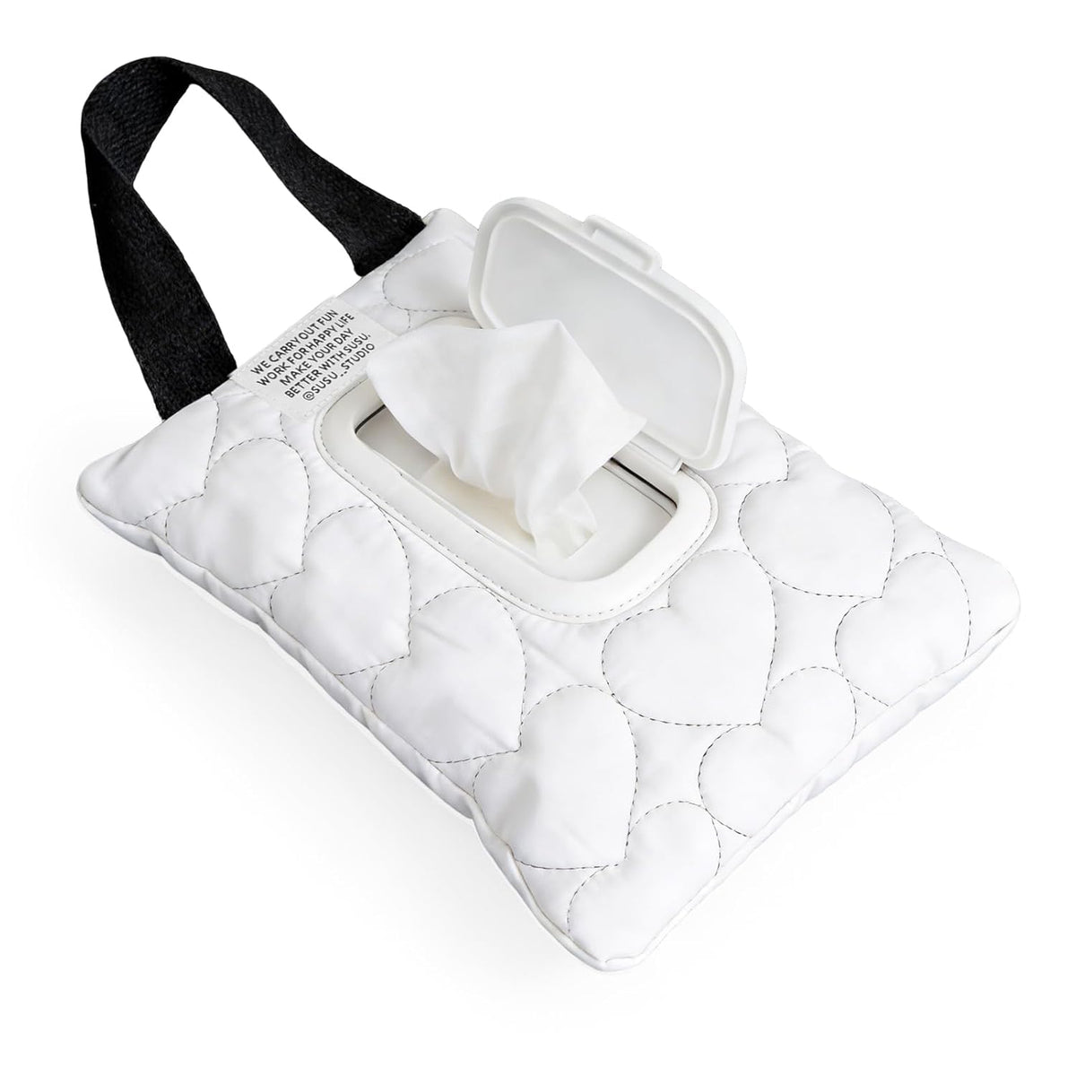 Reusable Baby Wipe Cover Fabric Quilted, Universal Size Travel-Friendly Baby Wipes Bag with Zipper Compatible with HUGGIES,WaterWipes,Pampers,Johnson and More Brands (Pink)