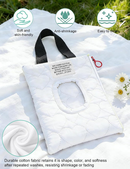Reusable Baby Wipe Cover Fabric Quilted, Universal Size Travel-Friendly Baby Wipes Bag with Zipper Compatible with HUGGIES,WaterWipes,Pampers,Johnson and More Brands (Pink)