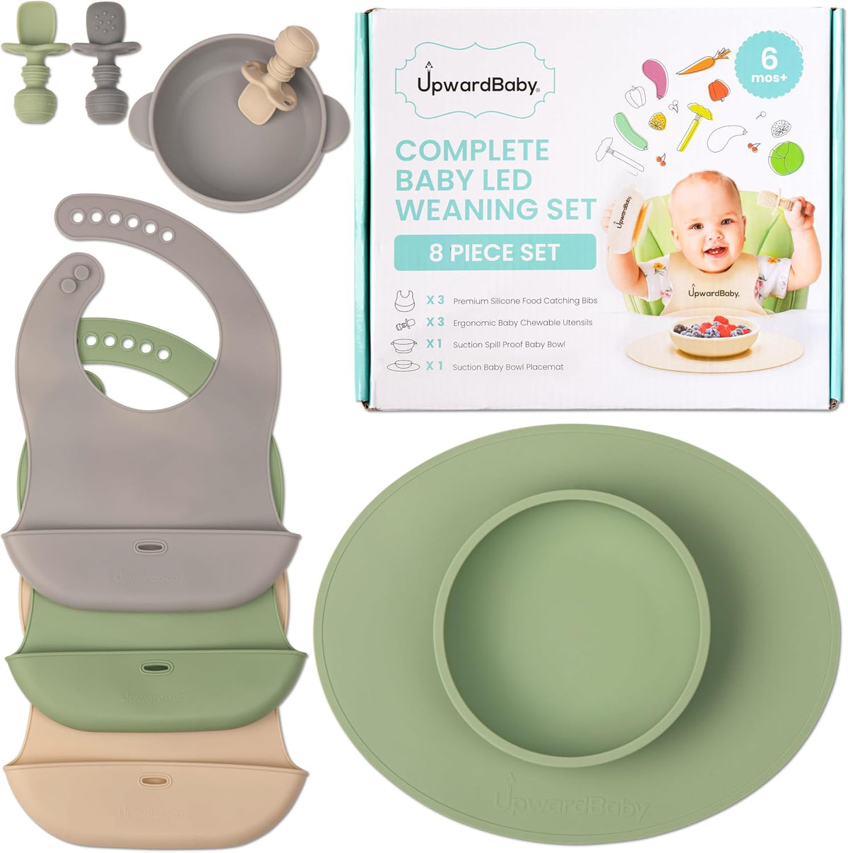 Led Weaning Supplies, Silicone Baby Feeding Set, Baby Feeding Essentials, Baby Led Weaning Set, Baby Eating Essentials, Baby Silicone Feeding Set, Baby Dishes, Toddler Feeding Set