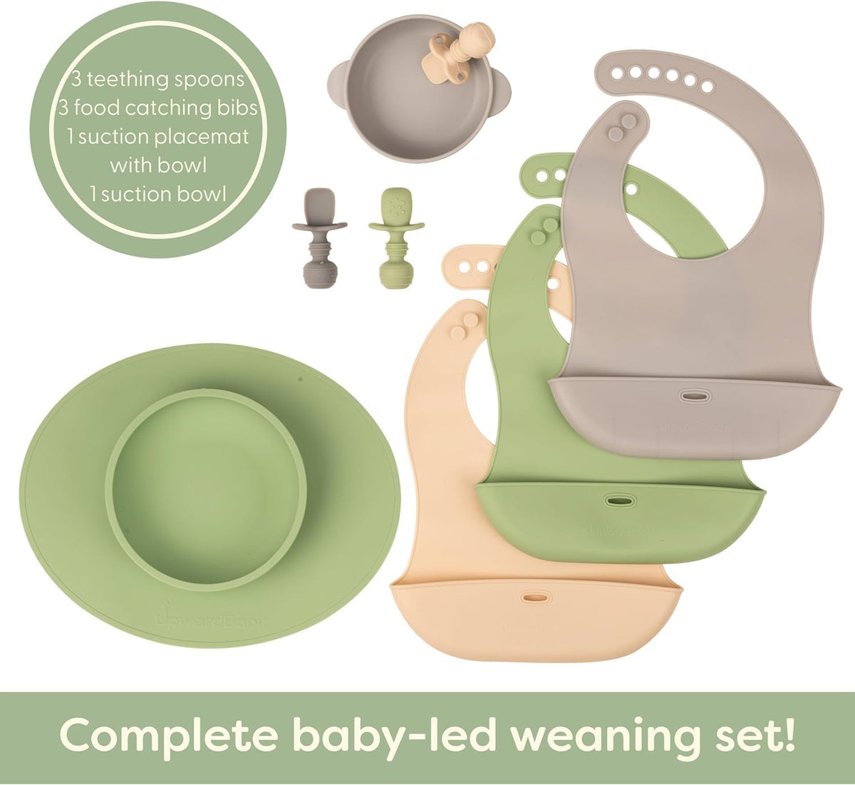 Led Weaning Supplies, Silicone Baby Feeding Set, Baby Feeding Essentials, Baby Led Weaning Set, Baby Eating Essentials, Baby Silicone Feeding Set, Baby Dishes, Toddler Feeding Set