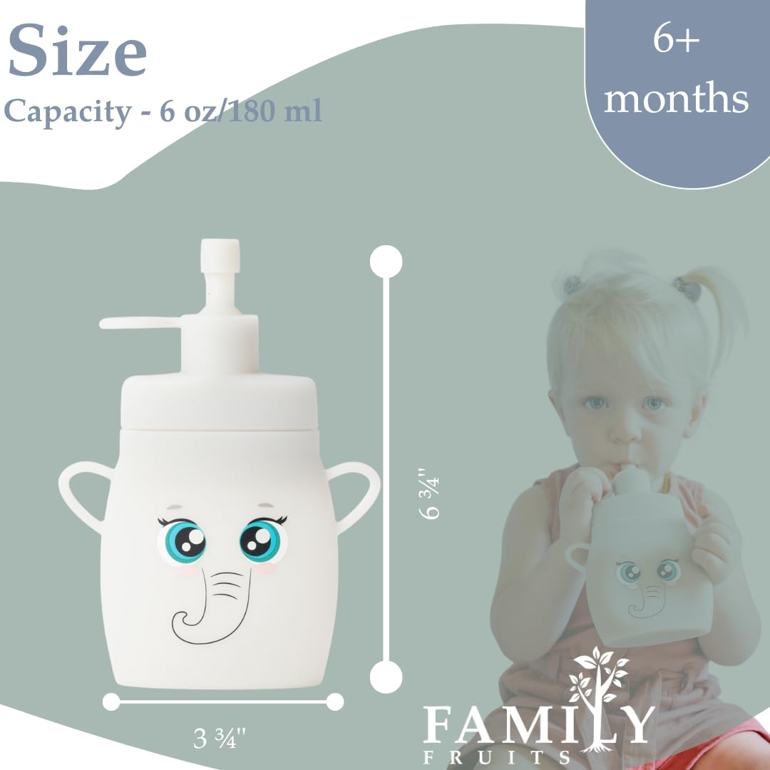 BPA Free, Silicone, Reusable Pouches for Toddlers 2 Pack Hippos, Easy to Clean Fill, Reusable Baby Food Pouches, Homemade Organic Smoothie, Puree, Applesauce, Yogurt, Refillable Food Pouches