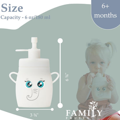 BPA Free, Silicone, Reusable Pouches for Toddlers 2 Pack Hippos, Easy to Clean Fill, Reusable Baby Food Pouches, Homemade Organic Smoothie, Puree, Applesauce, Yogurt, Refillable Food Pouches