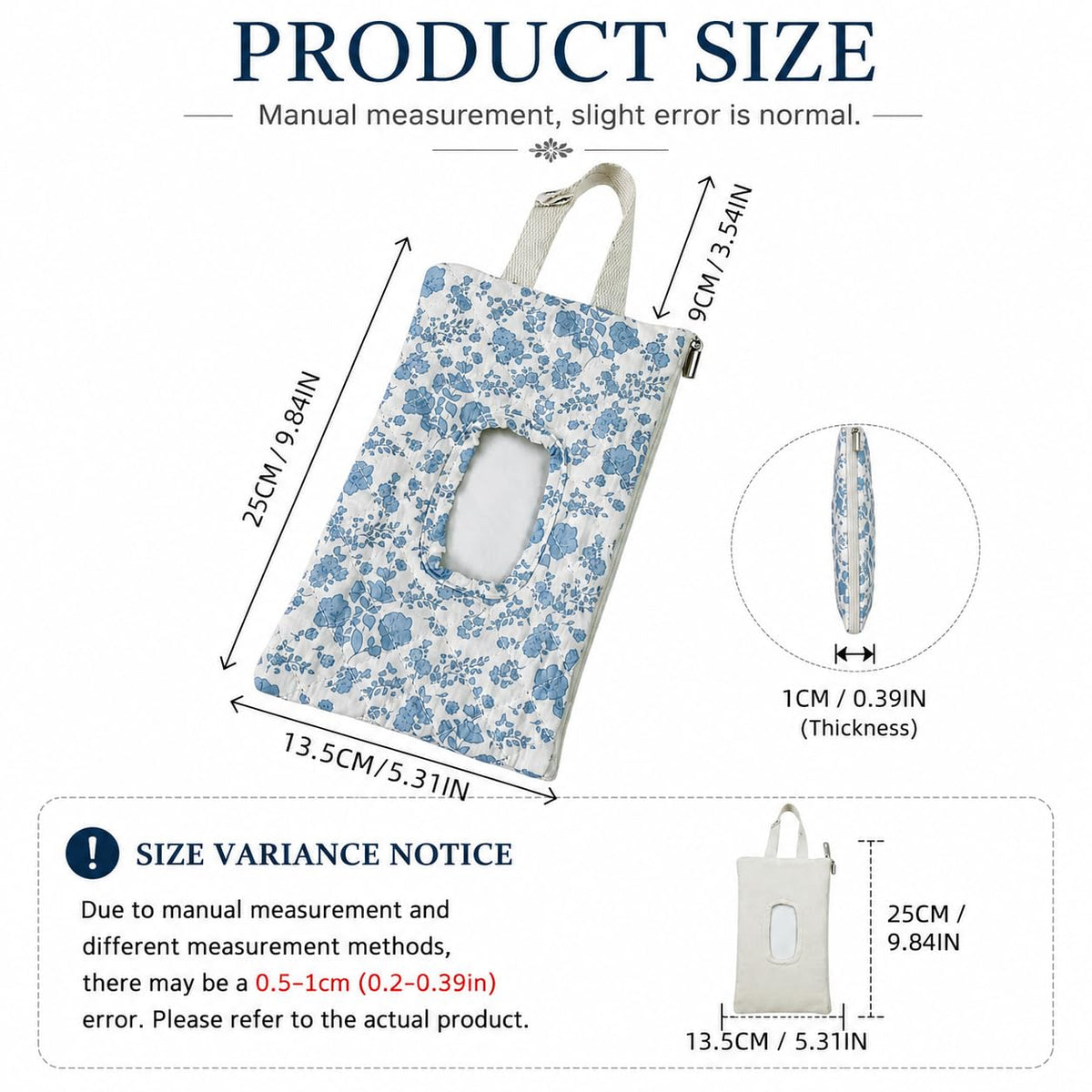 Quilted Baby Wipe Holder Floral Diaper Pouch Portable Quilted Wipes Bag for Car, Stroller (Beige Pattern)