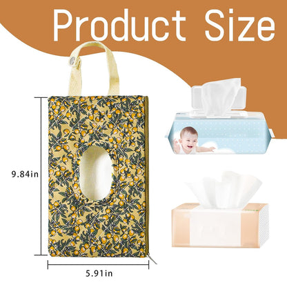 Quilted Baby Wipe Holder Floral Diaper Pouch Portable Quilted Wipes Bag for Car, Stroller (Beige Pattern)