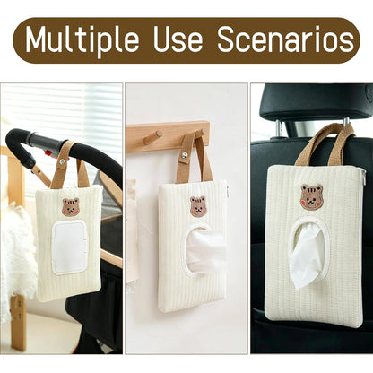 Quilted Baby Wipe Holder Floral Diaper Pouch Portable Quilted Wipes Bag for Car, Stroller (Beige Pattern)
