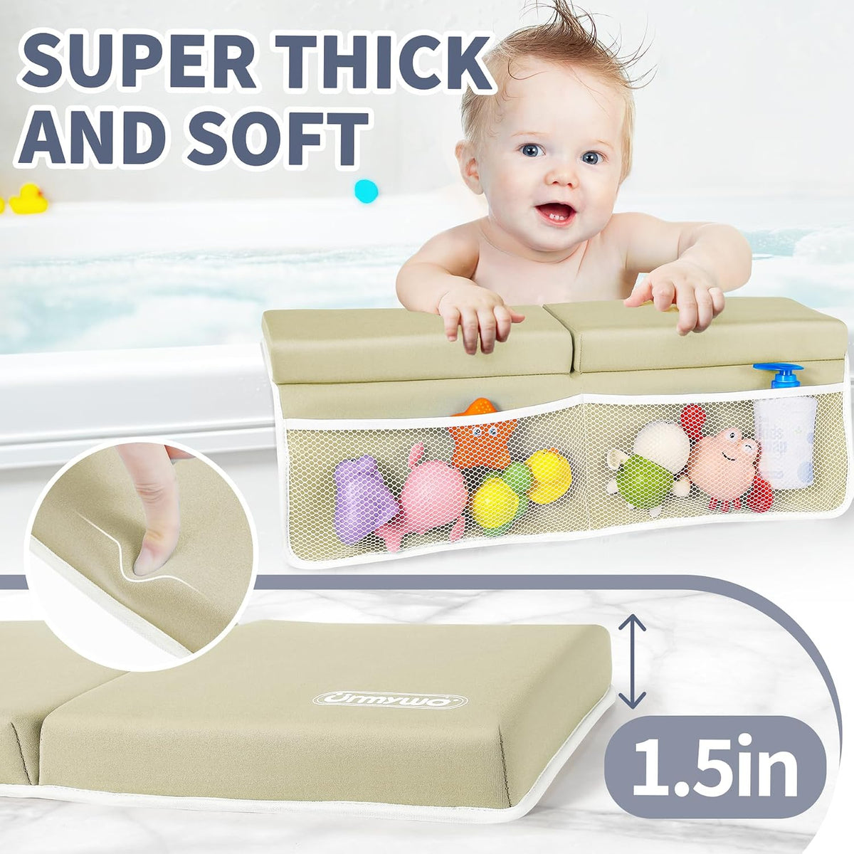Bath Kneeler and Elbow Rest Pad Set, 1.5-Inch Thick Memory Foam Pads