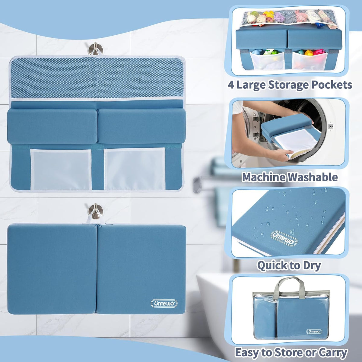 Bath Kneeler and Elbow Rest Pad Set, 1.5-Inch Thick Memory Foam Pads
