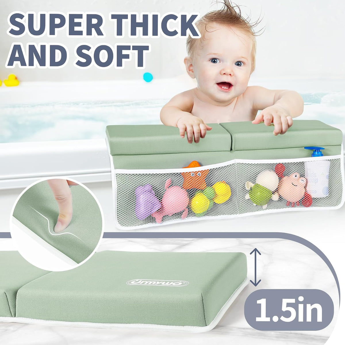Bath Kneeler and Elbow Rest Pad Set, 1.5-Inch Thick Memory Foam Pads