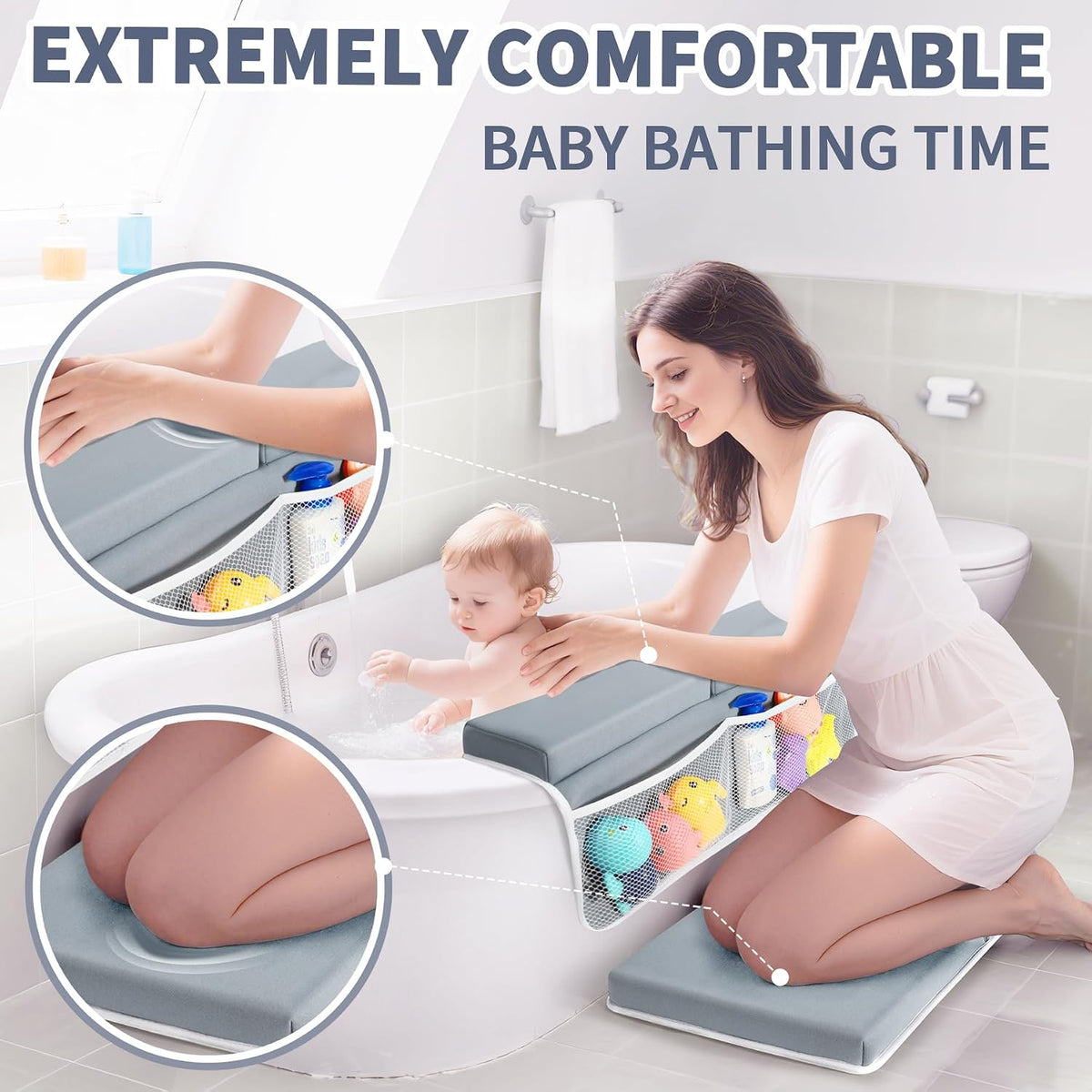 Bath Kneeler and Elbow Rest Pad Set, 1.5-Inch Thick Memory Foam Pads
