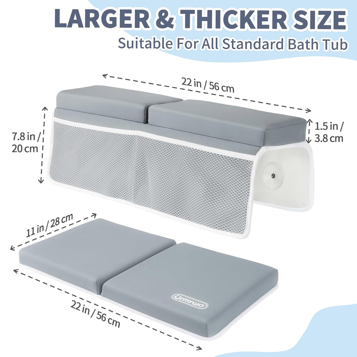 Bath Kneeler and Elbow Rest Pad Set, 1.5-Inch Thick Memory Foam Pads