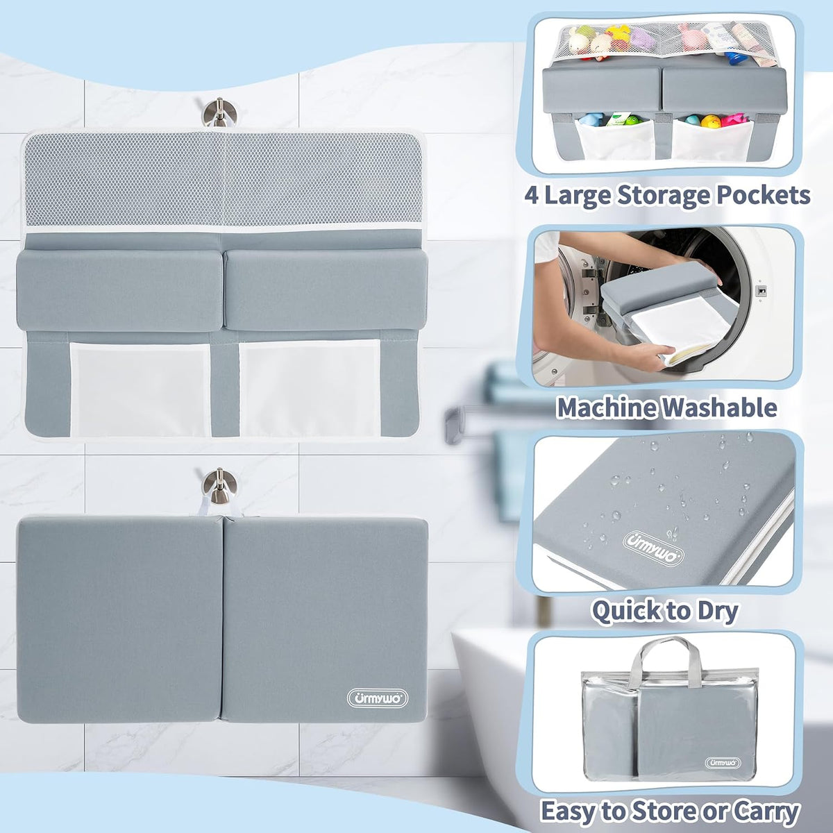 Bath Kneeler and Elbow Rest Pad Set, 1.5-Inch Thick Memory Foam Pads