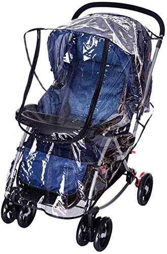 Universal Stroller Rain Cover for Pushchair Pram Rainproof Dustproof Windproof Rain Cover with Canopy and Zipper Door Easy Baby Lift in and Out,Easy to Install,Ideal Air Circulation