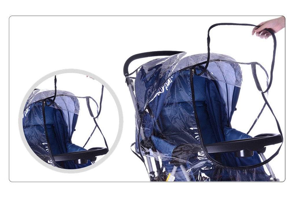 Universal Stroller Rain Cover for Pushchair Pram Rainproof Dustproof Windproof Rain Cover with Canopy and Zipper Door Easy Baby Lift in and Out,Easy to Install,Ideal Air Circulation