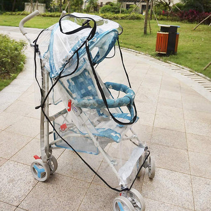 Universal Stroller Rain Cover for Pushchair Pram Rainproof Dustproof Windproof Rain Cover with Canopy and Zipper Door Easy Baby Lift in and Out,Easy to Install,Ideal Air Circulation