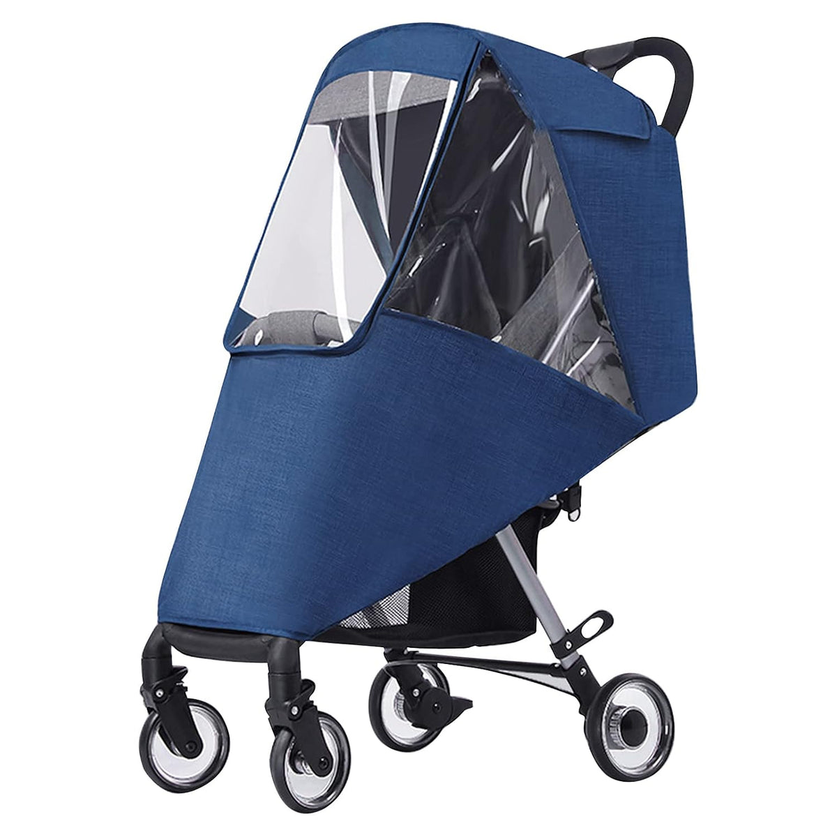 Universal Stroller Rain Cover for Pushchair Pram Rainproof Dustproof Windproof Rain Cover with Canopy and Zipper Door Easy Baby Lift in and Out,Easy to Install,Ideal Air Circulation