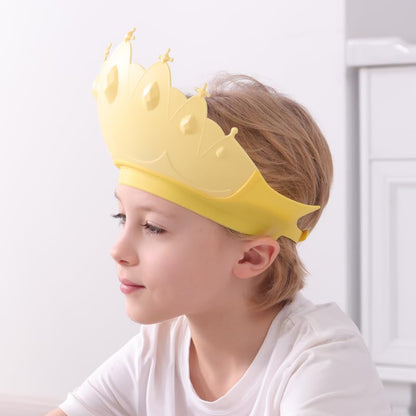 Baby Shower Cap Shield, Baby bath set shower cap/water cup/massage brush,Visor Hat for Eye and Ear Protection for 0-9 Years Old Children,Cute Crown Shape Makes the Baby Bath More Fun (Pink)