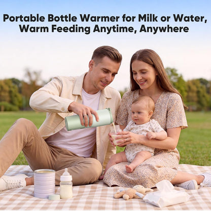 Portable Bottle Warmer 380ml for Travel, Baby Milk Warmer with Rechargeable Battery, Water Warmer On The Go Feeding, Fast & Even Heating for Home & Trips