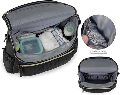 Diaper Bag Backpack Messenger Bag Travel Backpack Maternity Bags Stylish Baby Bag with Changing Pad for Mom (Pink)