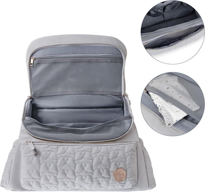 Diaper Bag Backpack Messenger Bag Travel Backpack Maternity Bags Stylish Baby Bag with Changing Pad for Mom (Pink)