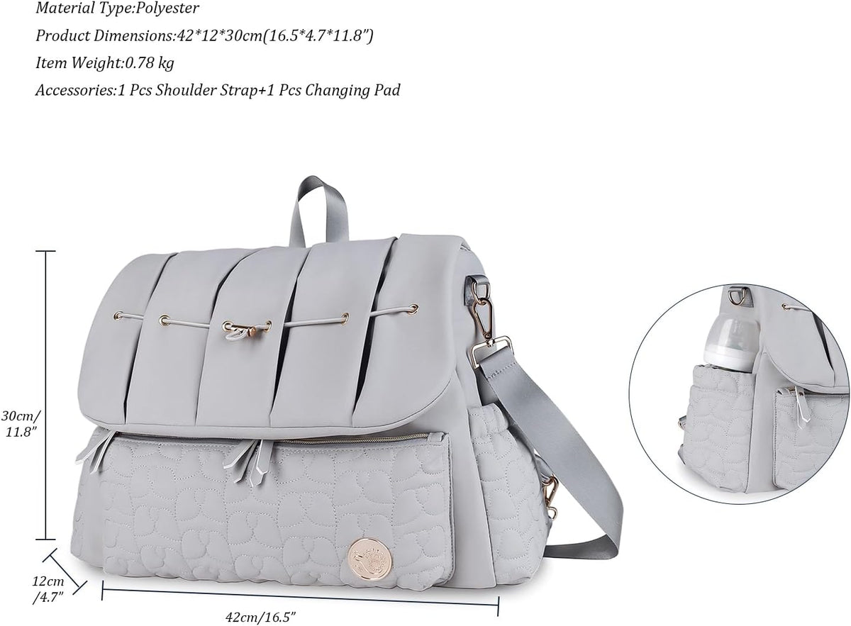 Diaper Bag Backpack Messenger Bag Travel Backpack Maternity Bags Stylish Baby Bag with Changing Pad for Mom (Pink)