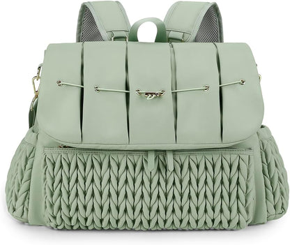 Diaper Bag Backpack Messenger Bag Travel Backpack Maternity Bags Stylish Baby Bag with Changing Pad for Mom (Pink)