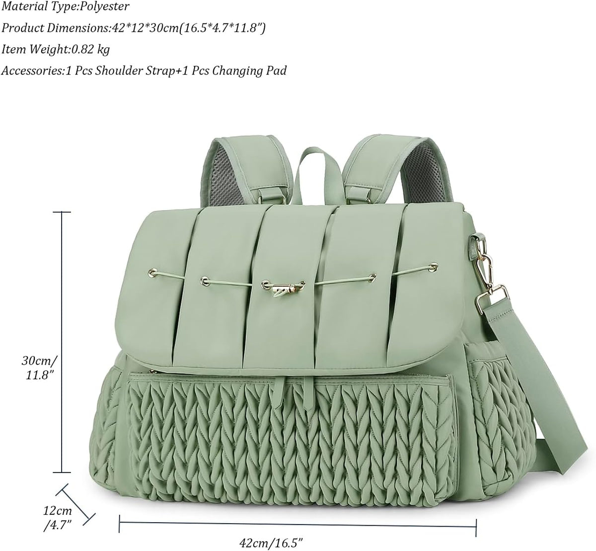 Diaper Bag Backpack Messenger Bag Travel Backpack Maternity Bags Stylish Baby Bag with Changing Pad for Mom (Pink)