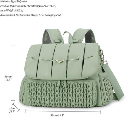 Diaper Bag Backpack Messenger Bag Travel Backpack Maternity Bags Stylish Baby Bag with Changing Pad for Mom (Pink)