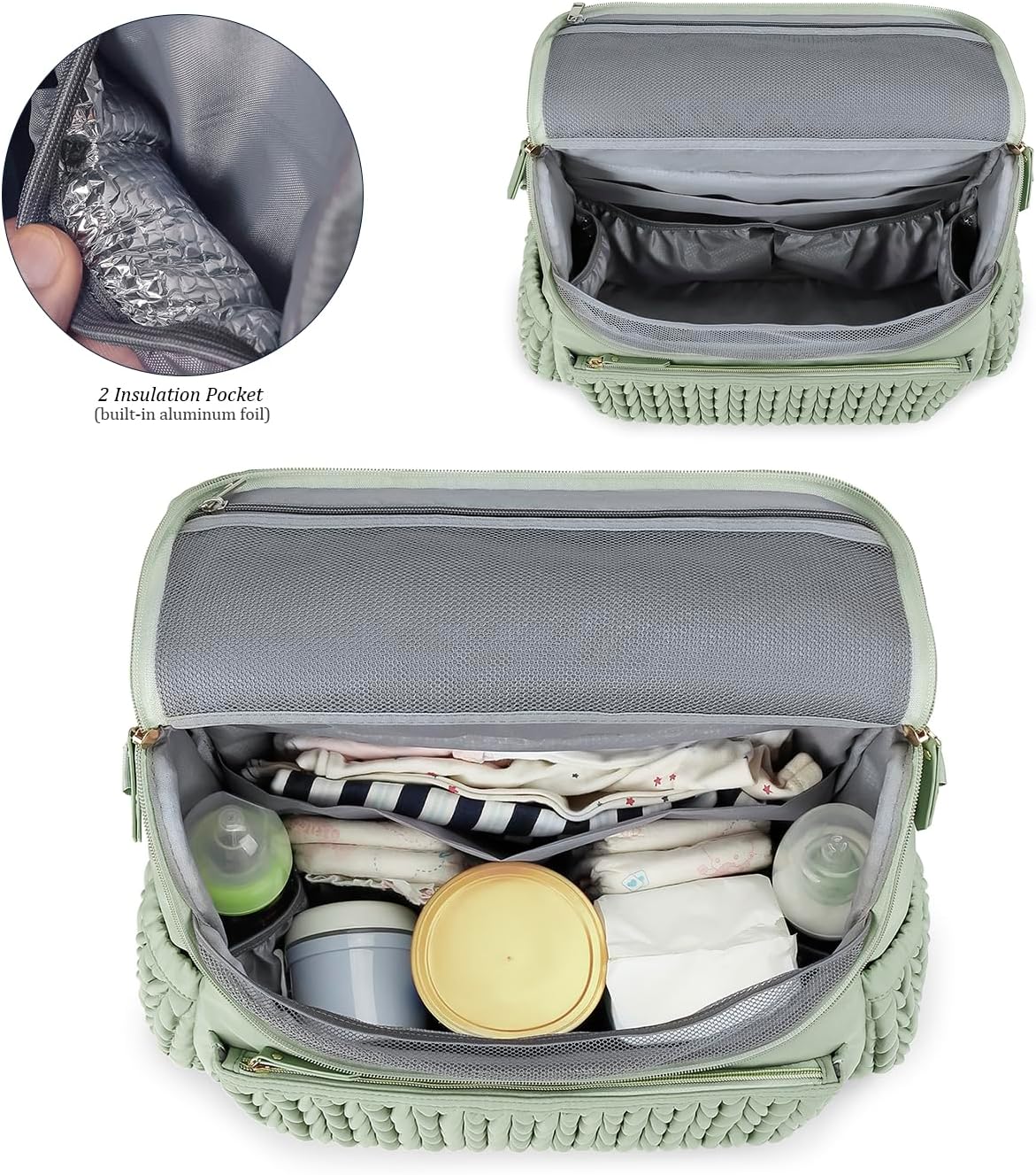 Diaper Bag Backpack Messenger Bag Travel Backpack Maternity Bags Stylish Baby Bag with Changing Pad for Mom (Pink)