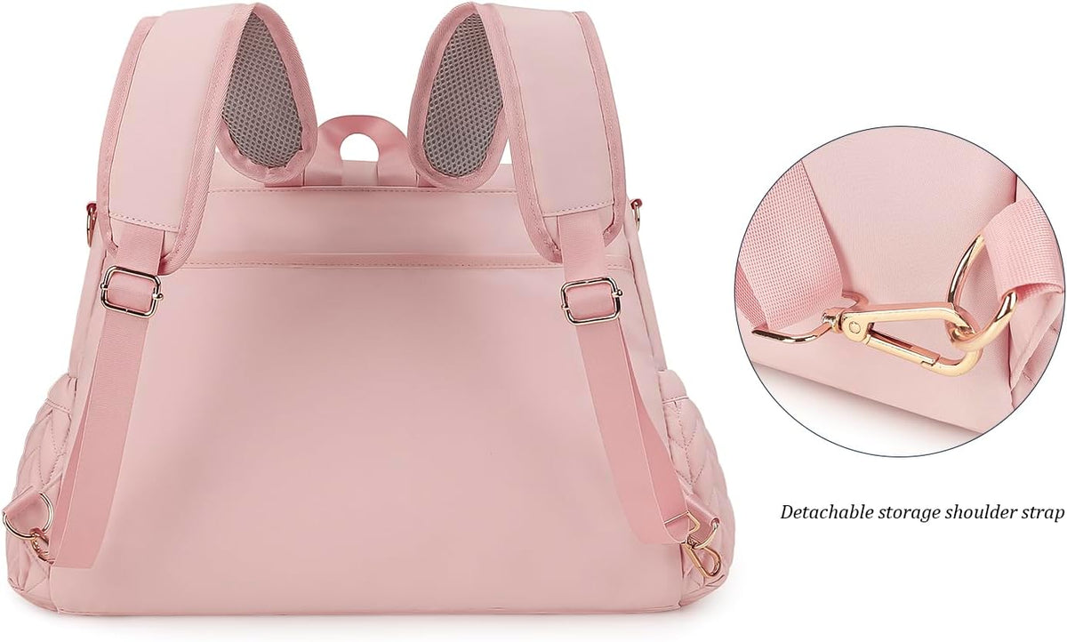 Diaper Bag Backpack Messenger Bag Travel Backpack Maternity Bags Stylish Baby Bag with Changing Pad for Mom (Pink)
