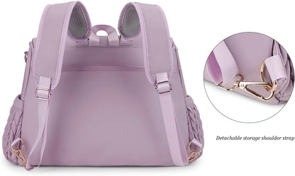 Diaper Bag Backpack Messenger Bag Travel Backpack Maternity Bags Stylish Baby Bag with Changing Pad for Mom (Pink)