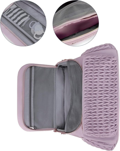 Diaper Bag Backpack Messenger Bag Travel Backpack Maternity Bags Stylish Baby Bag with Changing Pad for Mom (Pink)