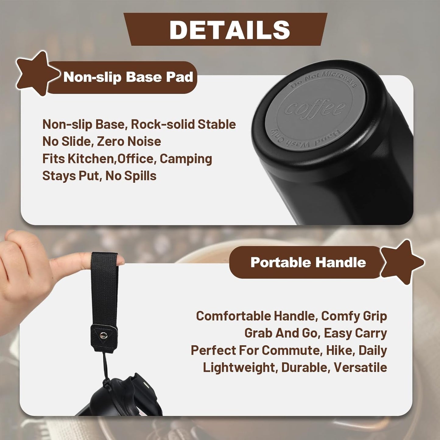 Insulated Coffee Tumbler 17.9oz 530ml Travel Coffee Mug 316 Stainless Steel Dual Drink Openings Leakproof Lid Reusable Insulated Coffee Mug Hot and Cold Ideal Travel Mug for Coffee Lover Daily