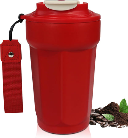 Insulated Coffee Tumbler 17.9oz 530ml Travel Coffee Mug 316 Stainless Steel Dual Drink Openings Leakproof Lid Reusable Insulated Coffee Mug Hot and Cold Ideal Travel Mug for Coffee Lover Daily