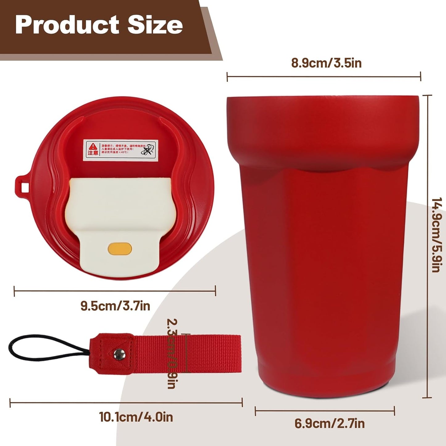 Insulated Coffee Tumbler 17.9oz 530ml Travel Coffee Mug 316 Stainless Steel Dual Drink Openings Leakproof Lid Reusable Insulated Coffee Mug Hot and Cold Ideal Travel Mug for Coffee Lover Daily