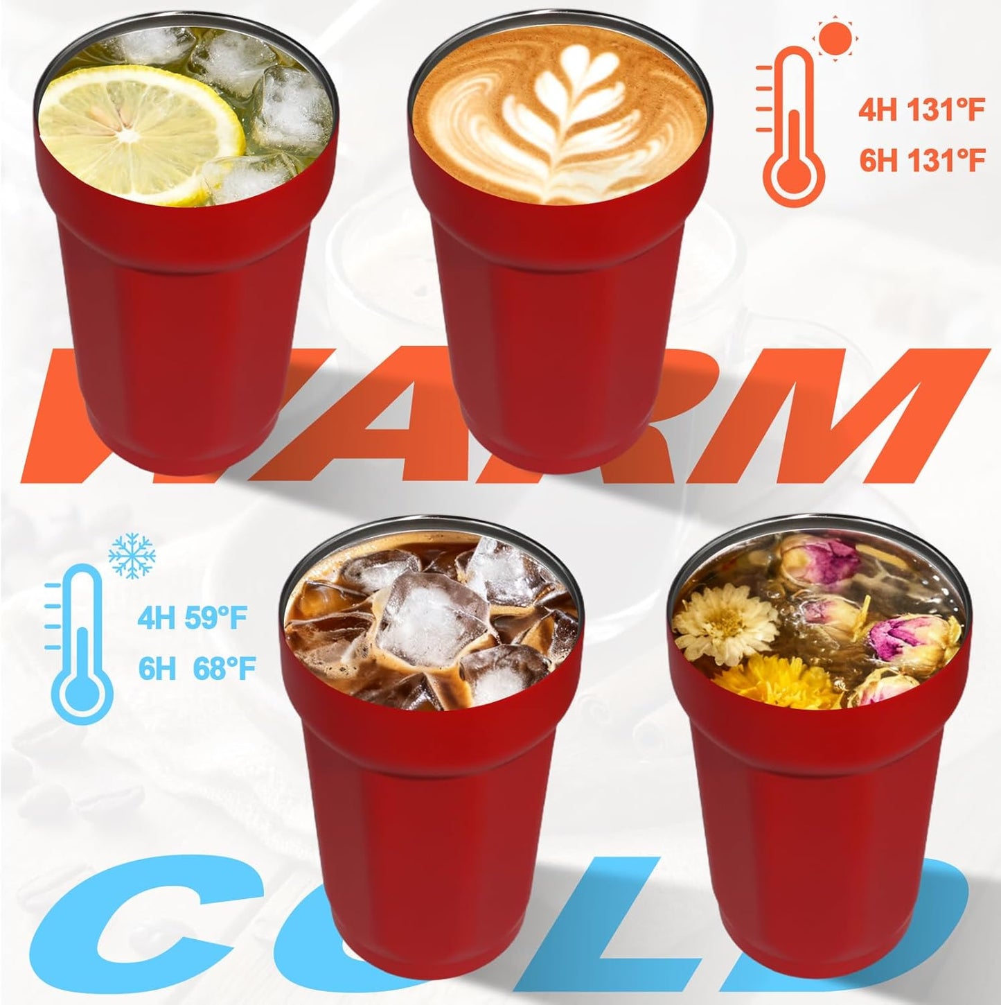 Insulated Coffee Tumbler 17.9oz 530ml Travel Coffee Mug 316 Stainless Steel Dual Drink Openings Leakproof Lid Reusable Insulated Coffee Mug Hot and Cold Ideal Travel Mug for Coffee Lover Daily