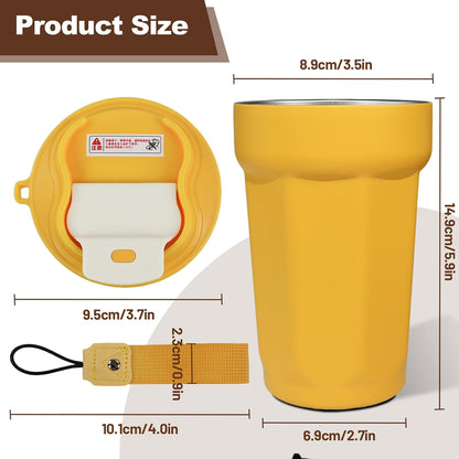 Insulated Coffee Tumbler 17.9oz 530ml Travel Coffee Mug 316 Stainless Steel Dual Drink Openings Leakproof Lid Reusable Insulated Coffee Mug Hot and Cold Ideal Travel Mug for Coffee Lover Daily