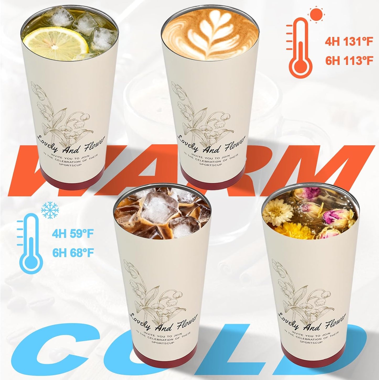 Insulated Coffee Tumbler 17.9oz 530ml Travel Coffee Mug 316 Stainless Steel Dual Drink Openings Leakproof Lid Reusable Insulated Coffee Mug Hot and Cold Ideal Travel Mug for Coffee Lover Daily