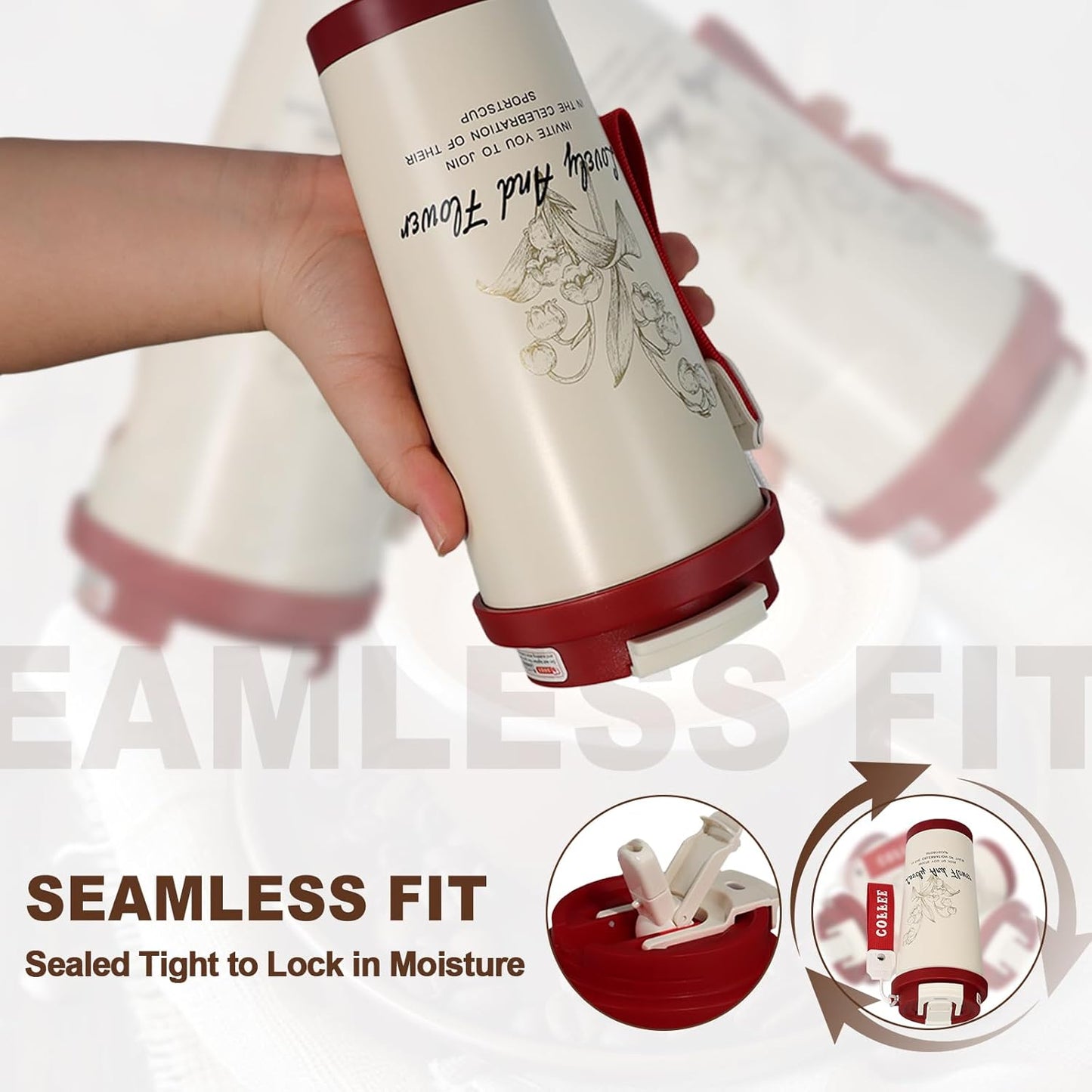 Insulated Coffee Tumbler 17.9oz 530ml Travel Coffee Mug 316 Stainless Steel Dual Drink Openings Leakproof Lid Reusable Insulated Coffee Mug Hot and Cold Ideal Travel Mug for Coffee Lover Daily