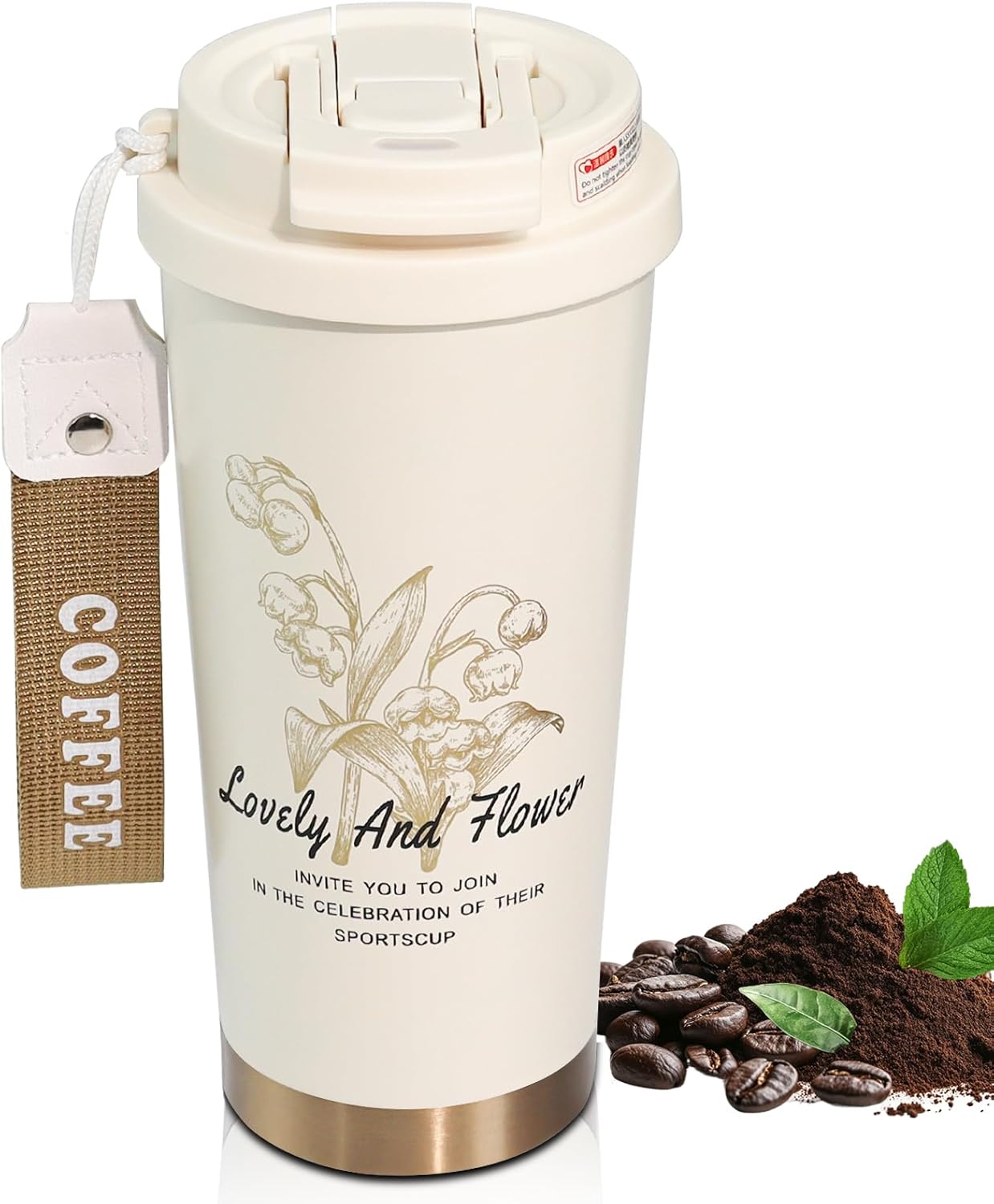 Insulated Coffee Tumbler 17.9oz 530ml Travel Coffee Mug 316 Stainless Steel Dual Drink Openings Leakproof Lid Reusable Insulated Coffee Mug Hot and Cold Ideal Travel Mug for Coffee Lover Daily