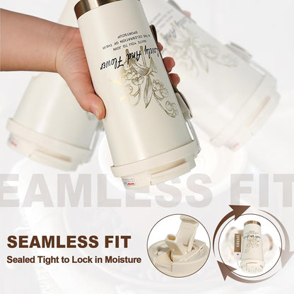 Insulated Coffee Tumbler 17.9oz 530ml Travel Coffee Mug 316 Stainless Steel Dual Drink Openings Leakproof Lid Reusable Insulated Coffee Mug Hot and Cold Ideal Travel Mug for Coffee Lover Daily