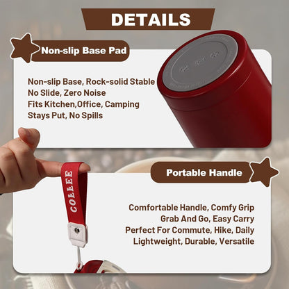 Insulated Coffee Tumbler 17.9oz 530ml Travel Coffee Mug 316 Stainless Steel Dual Drink Openings Leakproof Lid Reusable Insulated Coffee Mug Hot and Cold Ideal Travel Mug for Coffee Lover Daily