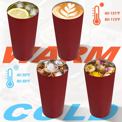 Insulated Coffee Tumbler 17.9oz 530ml Travel Coffee Mug 316 Stainless Steel Dual Drink Openings Leakproof Lid Reusable Insulated Coffee Mug Hot and Cold Ideal Travel Mug for Coffee Lover Daily