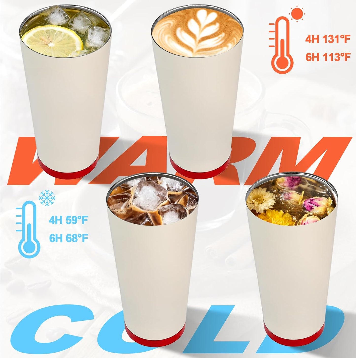 Insulated Coffee Tumbler 17.9oz 530ml Travel Coffee Mug 316 Stainless Steel Dual Drink Openings Leakproof Lid Reusable Insulated Coffee Mug Hot and Cold Ideal Travel Mug for Coffee Lover Daily