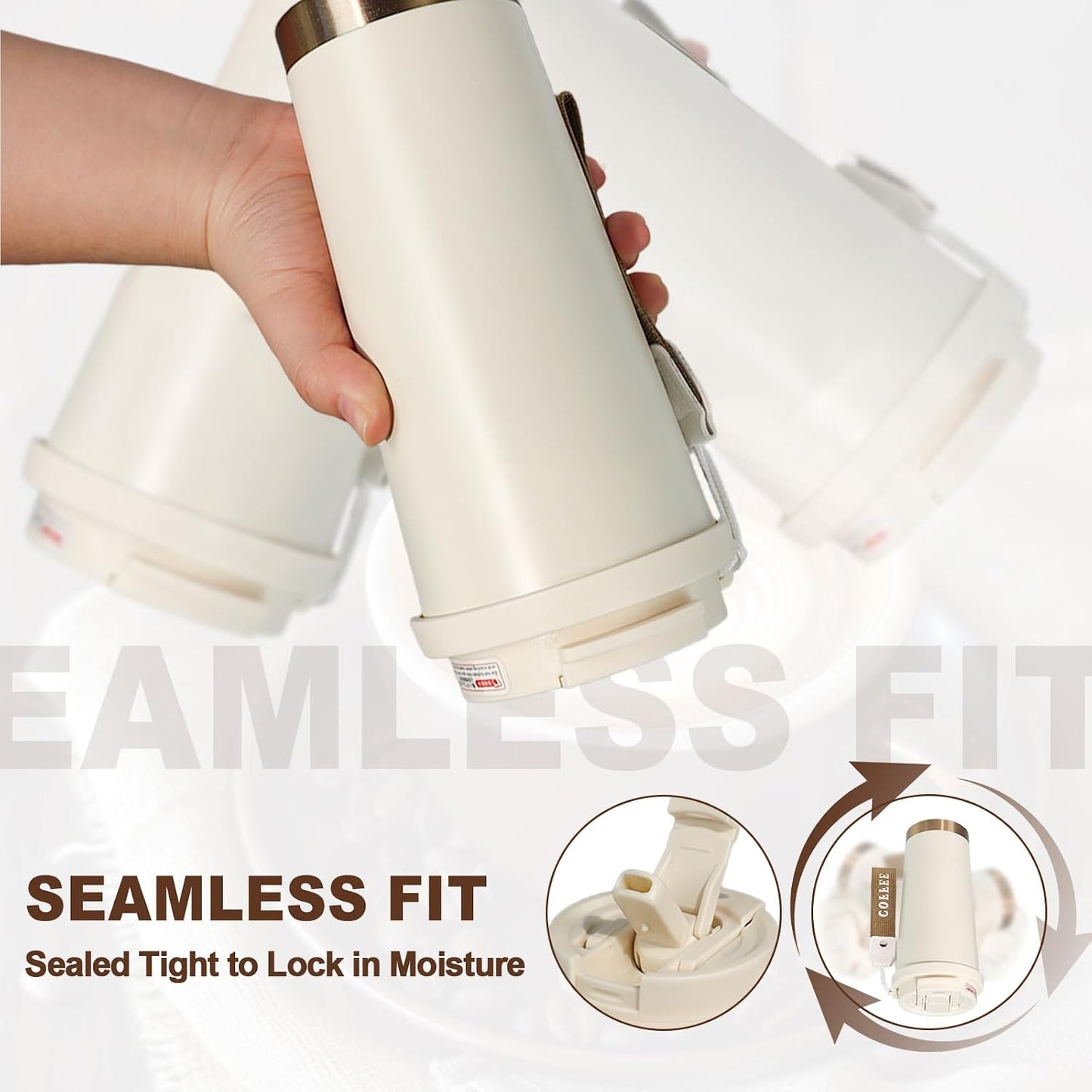 Insulated Coffee Tumbler 17.9oz 530ml Travel Coffee Mug 316 Stainless Steel Dual Drink Openings Leakproof Lid Reusable Insulated Coffee Mug Hot and Cold Ideal Travel Mug for Coffee Lover Daily