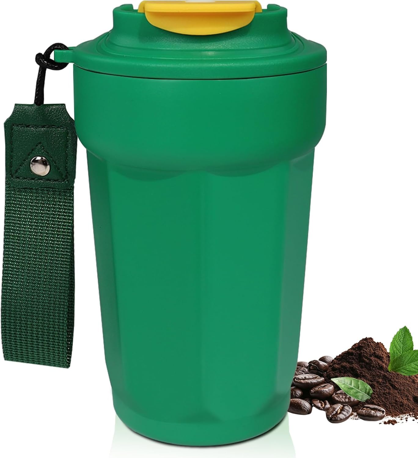 Insulated Coffee Tumbler 17.9oz 530ml Travel Coffee Mug 316 Stainless Steel Dual Drink Openings Leakproof Lid Reusable Insulated Coffee Mug Hot and Cold Ideal Travel Mug for Coffee Lover Daily