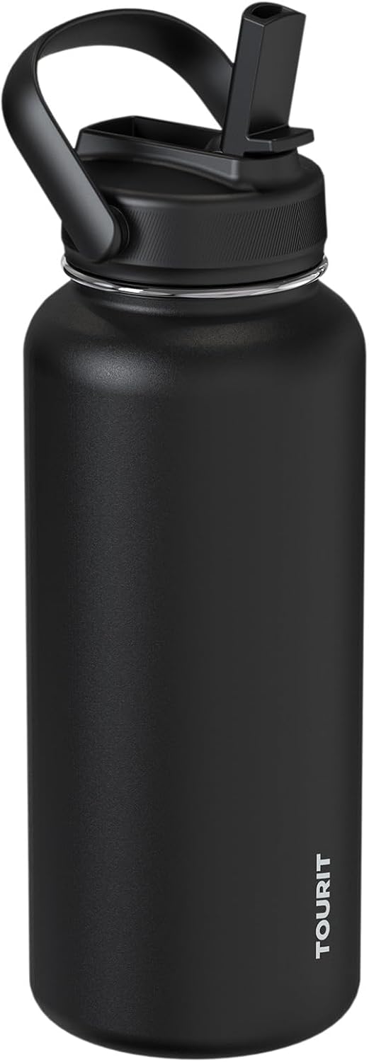 24 oz Insulated Stainless Steel Water Bottle, Khaki | Double-wall vacuum thermal flask with top handle, leakproof & BPA-free design for sports, gym, hiking & travel use