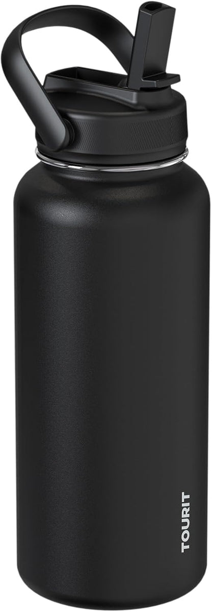24 oz Insulated Stainless Steel Water Bottle, Khaki | Double-wall vacuum thermal flask with top handle, leakproof & BPA-free design for sports, gym, hiking & travel use