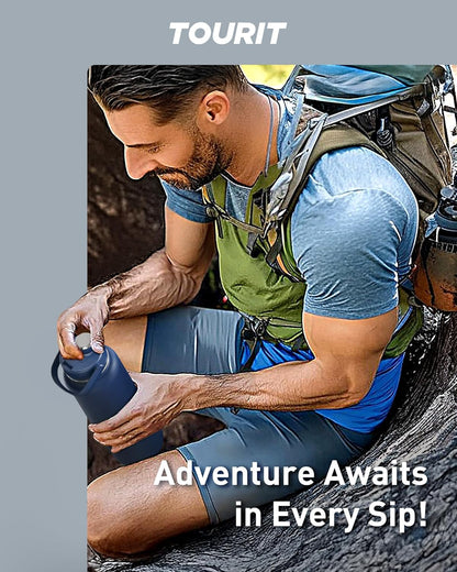 24 oz Insulated Stainless Steel Water Bottle, Khaki | Double-wall vacuum thermal flask with top handle, leakproof & BPA-free design for sports, gym, hiking & travel use