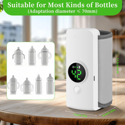 Portable Bottle Warmer, Fast Warming Comfortable Baby Feeding On The Go, Waterless Milk Warming with Battery-Powered for Home Outdoor